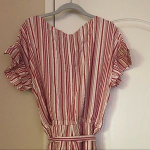 NWT Loft jumpsuit red and white stripes.